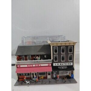 Menards 275-9414 HO Gauge Model Railroad Lighted Red Owl & JR Watkins Buildings